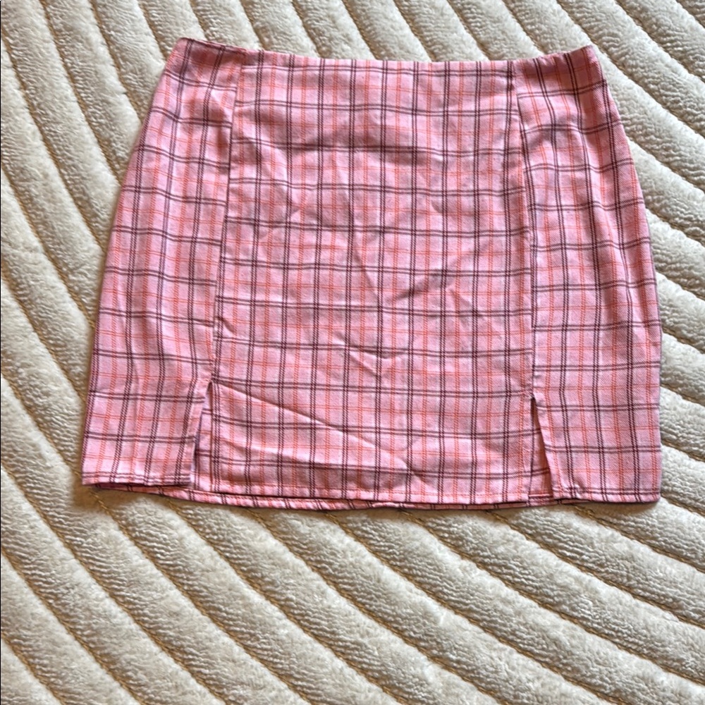 Pink Plaid Women's Skirt